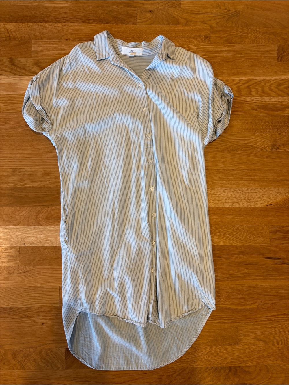 Thread & Supply Light Blue and White Striped Button-Down Shirt